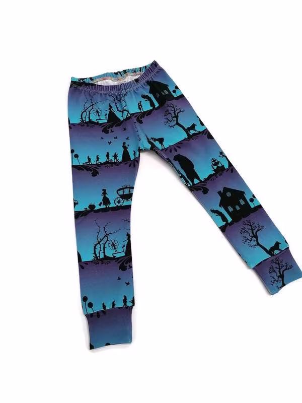 Gothic Kids Leggings, Organic Baby Unisex Kids Magic Fairytale Print, Handmade Sustainable Clothes