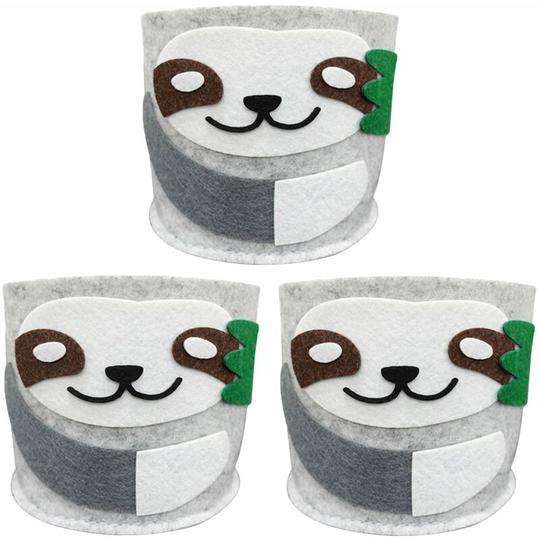 Planter Felt Plant Pots Cute Animal Shaped Cartoon Flower Planter Grow Bag Container Flowerpot for Indoor Outdoor Patio Home Garden Decoration (Sloth