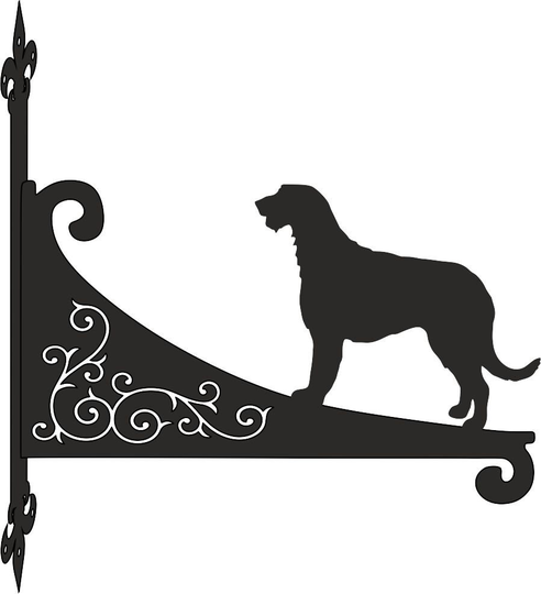 Irish Wolfhound Ornamental Scroll Hanging Bracket