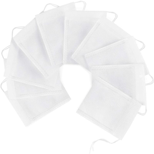 Pack of 100 Disposable Tea Bag Empty Filter Bag Strainer Teapot Tea Bag White Non-Woven (7*9cm)