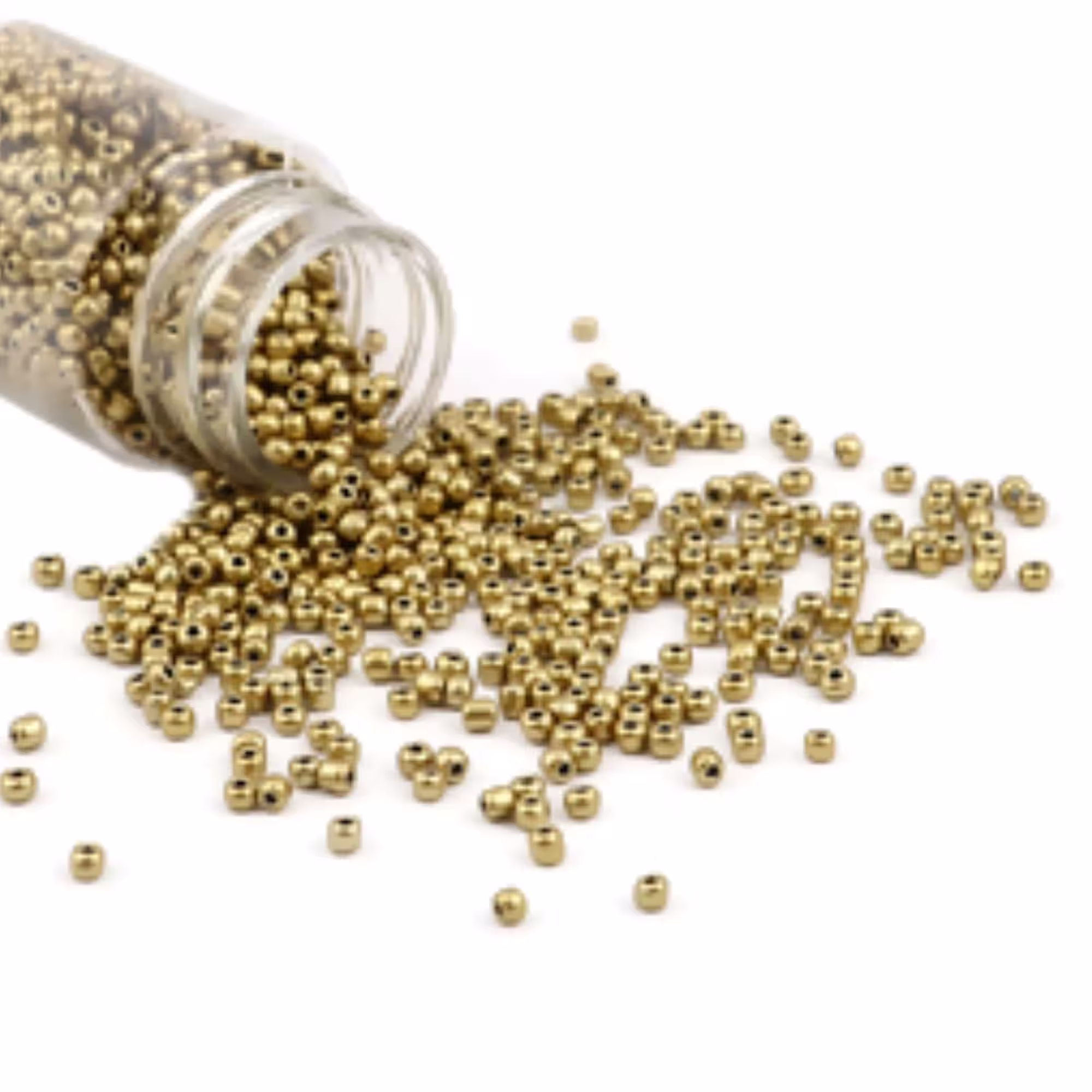 Golden Glass Seed Beads 2mm , Beads, Jewelry Making Supplies