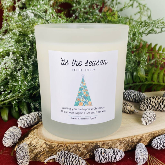 Personliased Tis The Season Christmas Home Candle Gift