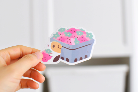 Bubu Strawberry Season Clear Vinyl Sticker Guinea Pig & Strawberry Sticker Moonch Collection