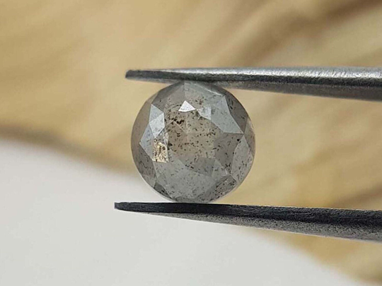 0.96 Ct Round Salt & Pepper Diamond | Loose For Engagement Ring Unique Wedding Ring, Promise Natural