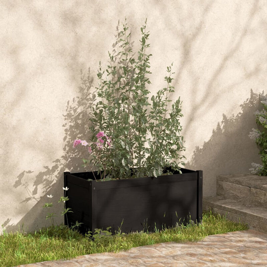 Garden Planter Black 100x50x50 cm Solid Pinewood