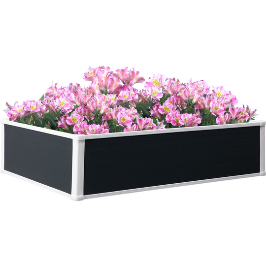 Garden Raised Bed Planter Grow Containers Flower Pot pp 120 x 90cm - Grey - Outsunny