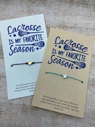 Lacrosse Favorite Season Wish Bracelet | Personalized Friend Jewelry Party Favor Gift For Team