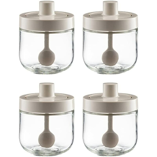 Kitchen Spoon And Lid One Seasoning Jar Glass Seasoning Jar Sealed Spice Bottle With Lid Salt msg Seasoning Box Two Styles