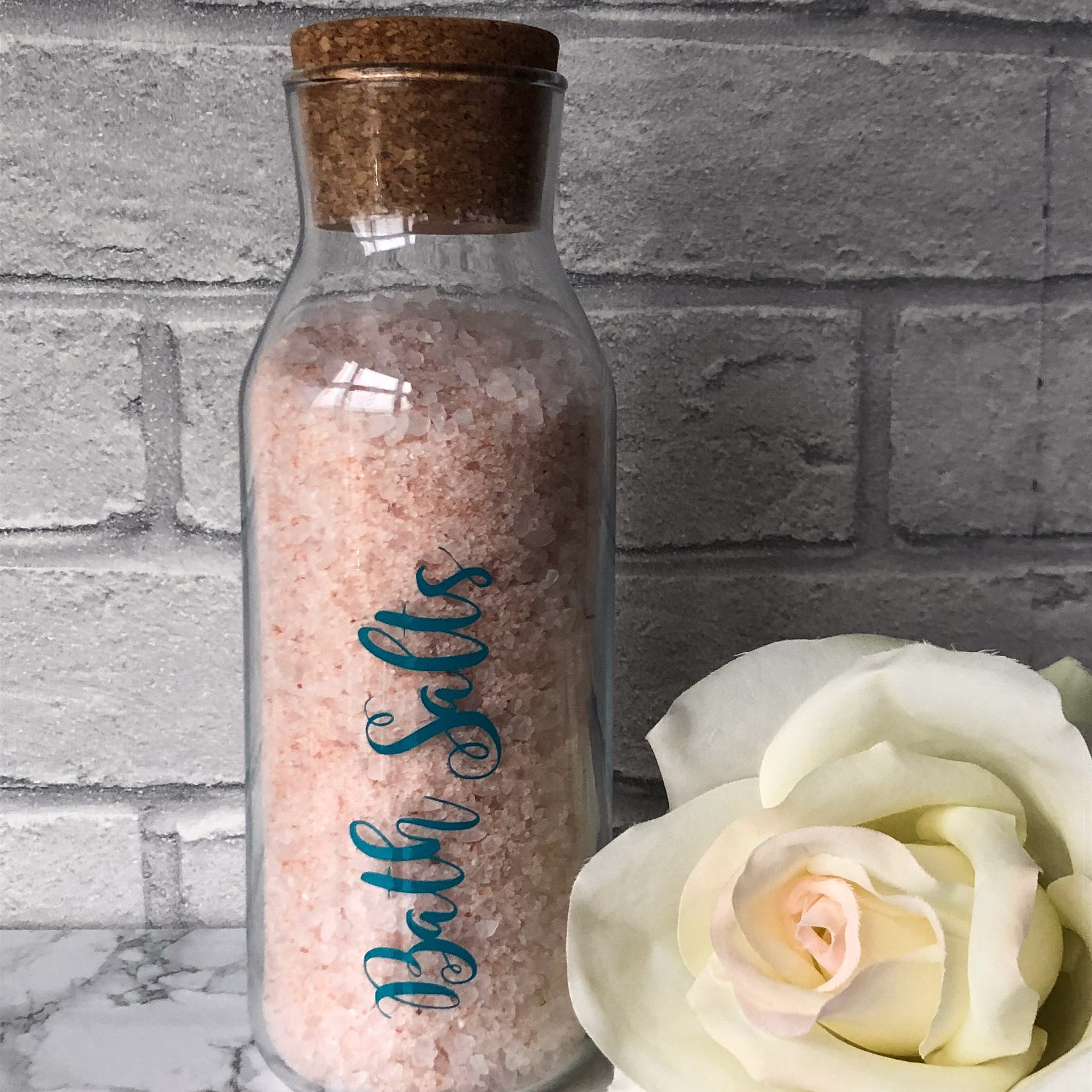 Glass Cork Bottle Bath Salts Bathroom Storage
