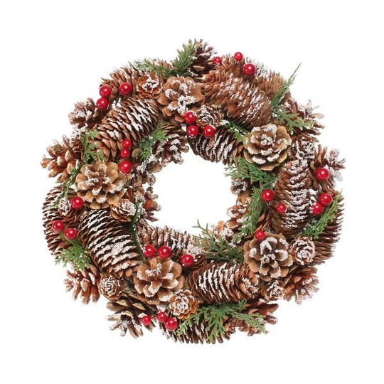 Christmas Wreath, Woodland Snow Front Door Wreath, Traditional Christmas, Berry Holiday Season