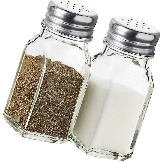 2pcs Glass Salt and Pepper Shakers, Kitchen Utensils, Grill Seasoning Bottles
