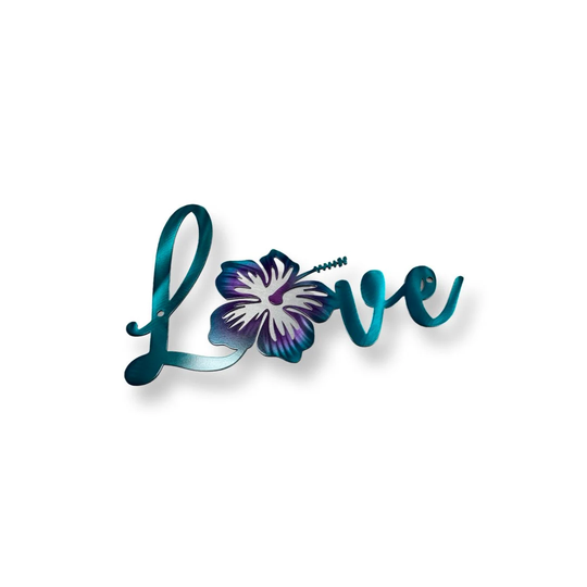 Hibiscus Love Wall Accent, Beach Decor, House Bathroom Pool Finding Nemo, Little Mermaid, Coastal Decor
