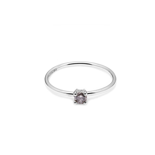 Salt And Pepper Diamond Ring In 9ct White Gold, Gold