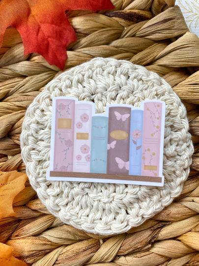 Floral Bookshelf Sticker | Books Fall Autumn Seasonal Book Lover Gift Club