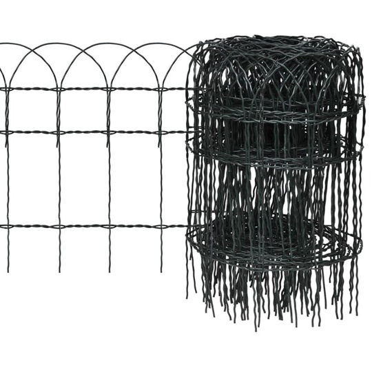 Vidaxl - Garden Border Fence Powder-coated Iron 10x0.4 m Green
