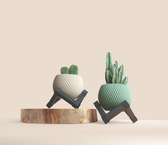 Recycled Wooden Plant Pot With Support For Plants/ Cactus, Minimalist & Modern, Home Decor, Original Gift