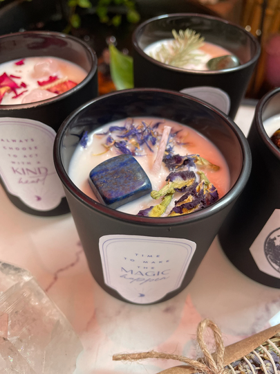 Mindful Star | Essential Oil Crystals Herbs A Mindfulness & Wisdom Candle