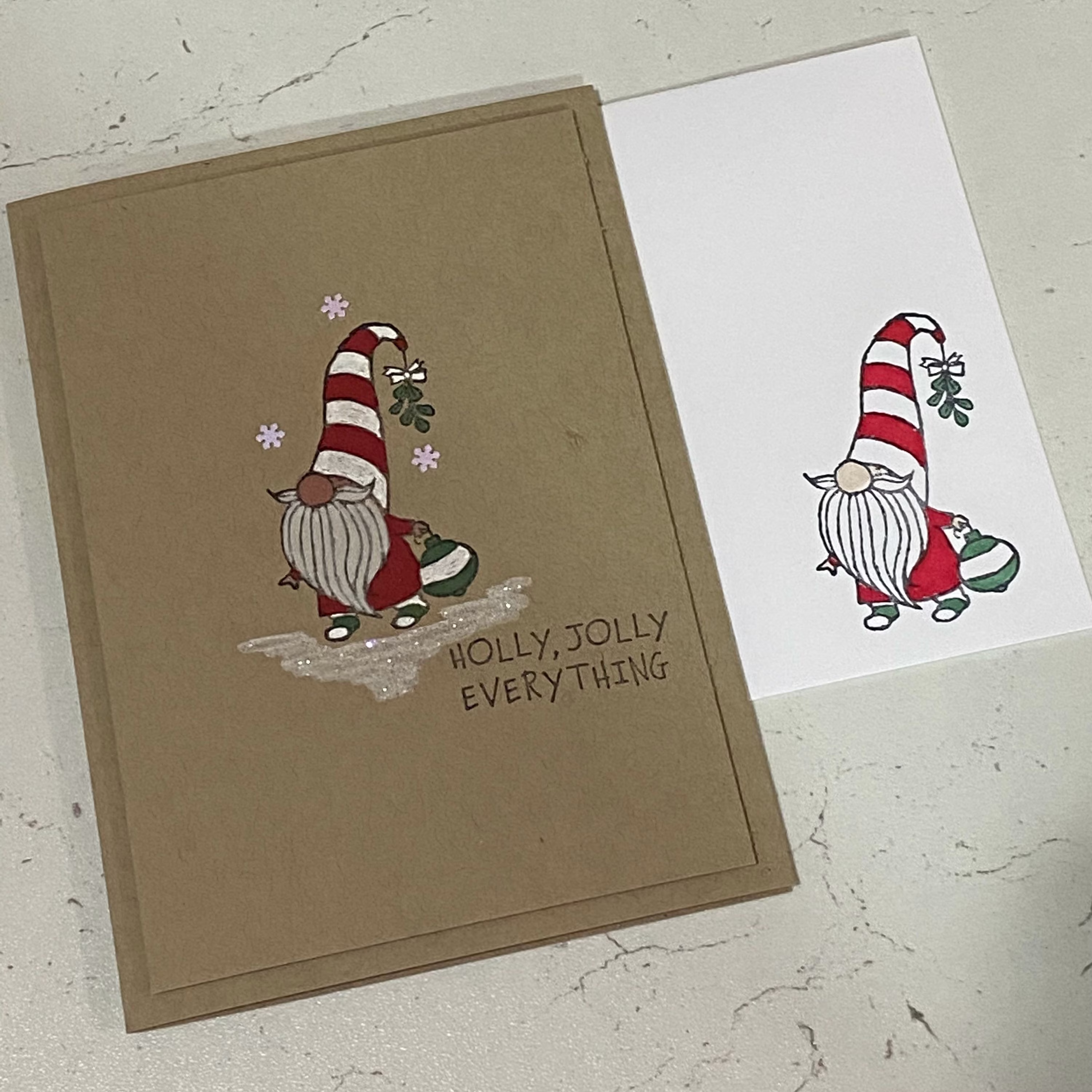Christmas Gnome, Festive, Snow, Card, Seasonal Greeting Gnomes, Hanukkah Card