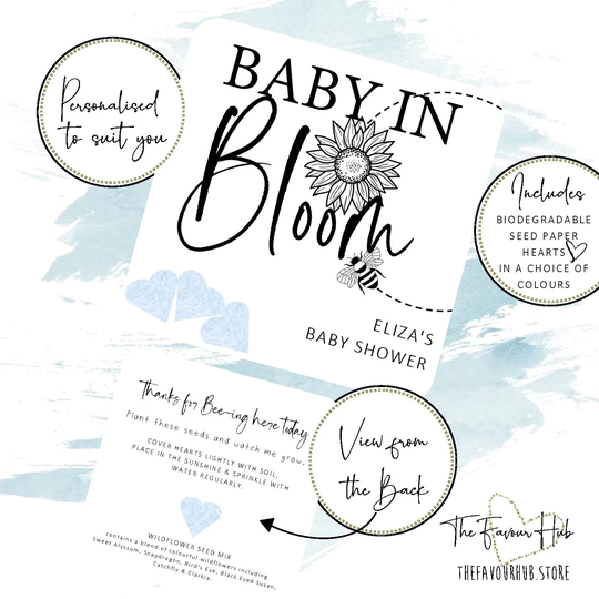 Seed Heart Plantable Christening Favours Personalised Favors Custom Baby Shower Gift Paper Naming Day Keepsake New Baby Present