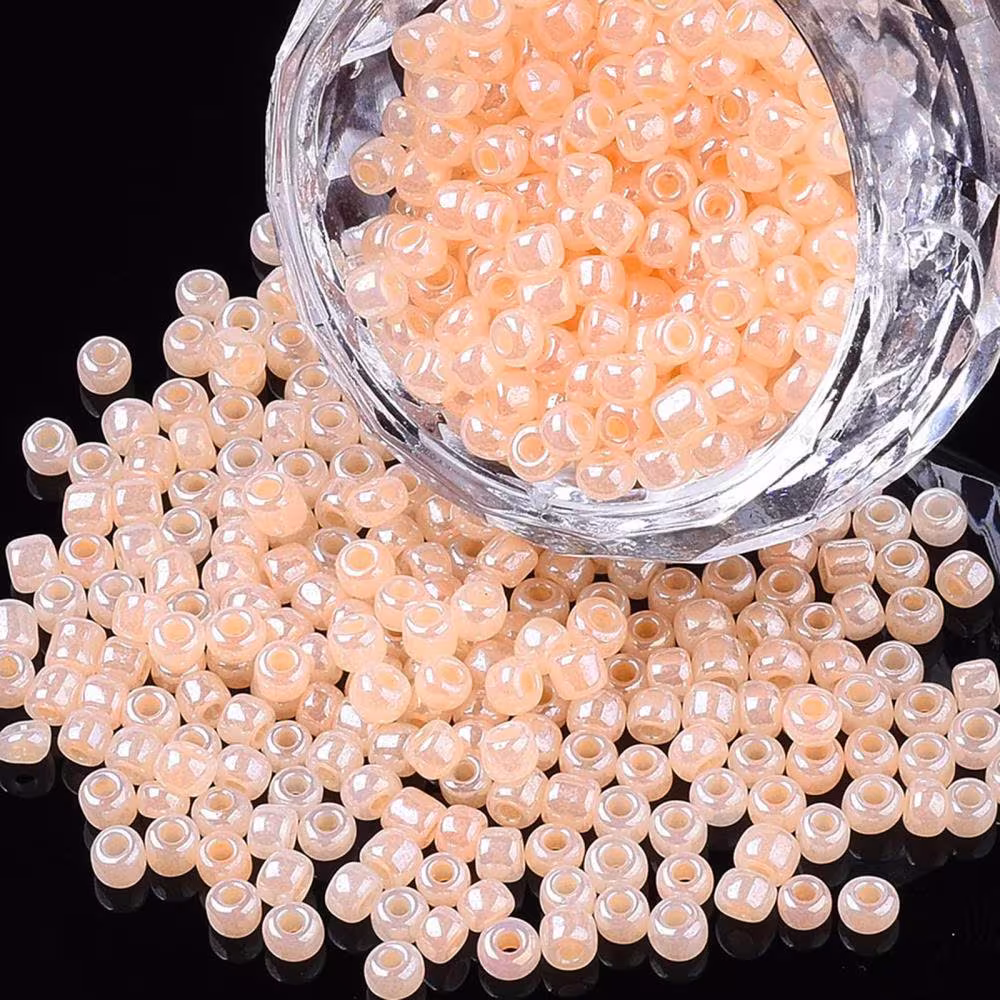 50G 2mm Seed Beads Peach Pearlised - Beautiful Glass Perfect For Beading, Crafts & Jewellery Making