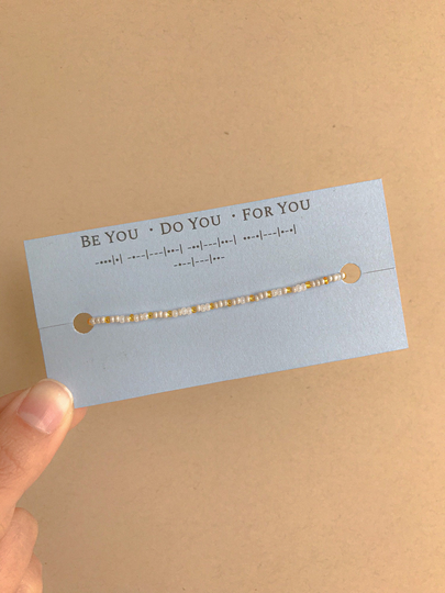 Be You Do For Morse Code Seed Bead Stretch Bracelet