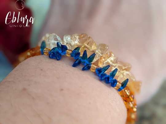 Blue, Orange & Yellow Seed Bead Vibrant Girl Bracelet | 2