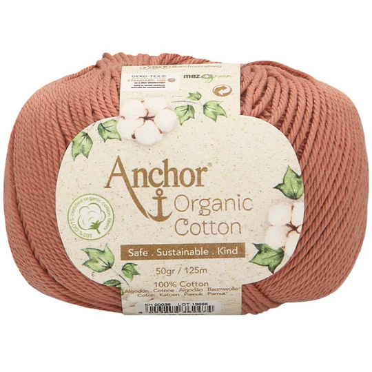 Anchor Organic Cotton-50Gr 125Mt 4Ply Cotton Yarn Pure Natural Free From Chemicals, Oeko Tex Certified, Knitting, Crochet Projects