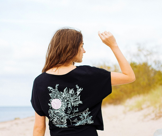 Intuition T-Shirt ~ Black Organic Cotton T Shirt Eco Friendly Design On Back Esoteric Short Sleeve Top Magickal Gift For Her