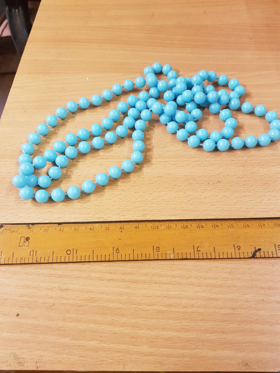 Vintage Mid Century Plastic Powder Blue Beaded Necklace Boho Retro Piece 1950S Fashion Wardrobe Secret Santa