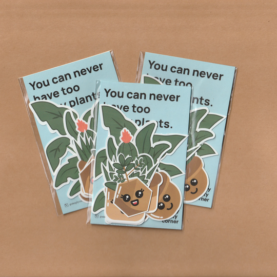 Plant Sticker Set | Cactus| Planters Plantita| Lover You Can Never Have Too Many Plants Weatherproof