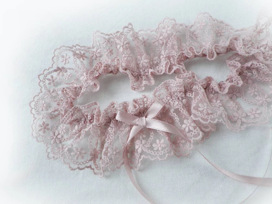 Powder Pink Wedding Bridal Garter Lace Hen Night Toss Vintage Style