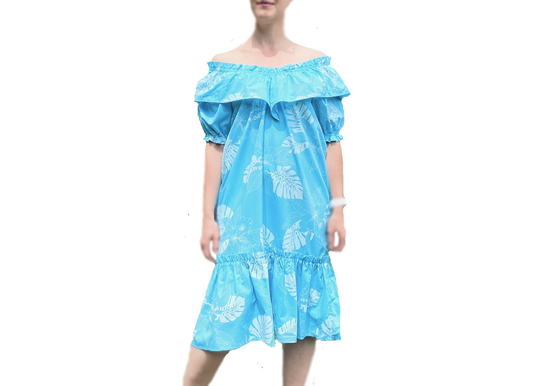 Hawaiian Muumuu Tropical Dress, Luau Outfit, Patio Print Aloha Vacation Polynesian Kamehameha Dress. S