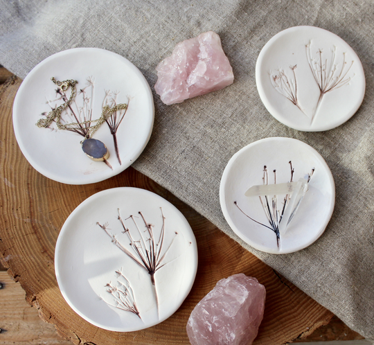 Wild Herb Imprinted Ceramic Bowls