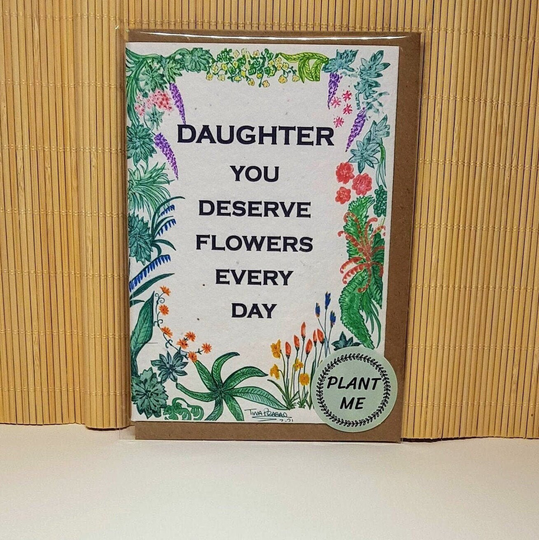 Personalised A6 Blank Plantable Seed Seeded Cards "Daughter'