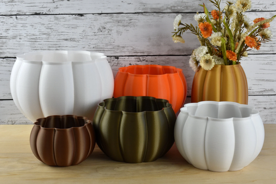 Pumpkin Planters 4 Sizes Autumn Colors Indoor Or Outdoor For Thanksgiving, Weddings, Baby Showers, Thanksgiving & Fall Decor
