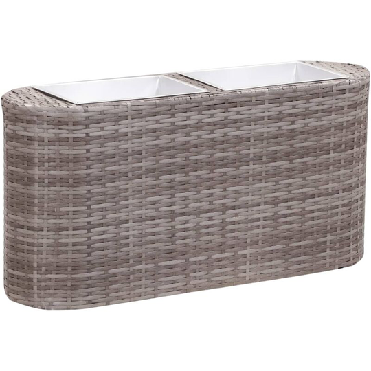 Vidaxl - Garden Raised Bed 80x25x40 cm Poly Rattan Grey Grey