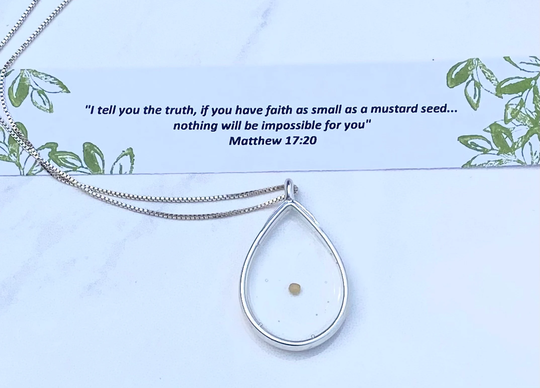 Mustard Seed Necklace, Gifts For Daughter, Christmas Her, Faith As Small A Seed, Mathew 1720, Inspirational