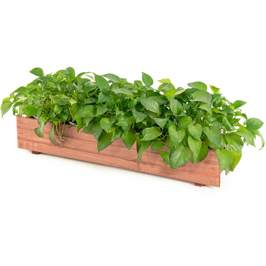Gymax - Outdoor Raised Garden Bed Fir Wood Elevated Flower Herbs Planter Growing Box