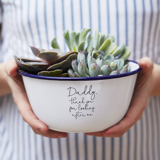 Personalised Enamel Planter For Him