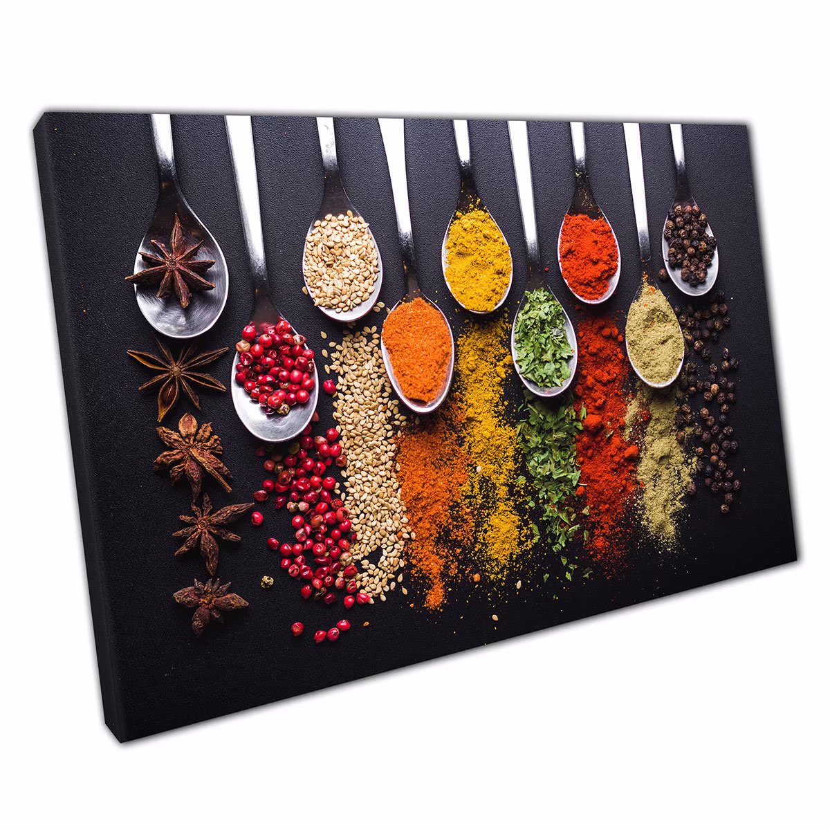 Colourful Herbs & Spices Cooking Ingredients Kitchen Restaurant Photography Food Wall Art Print On Canvas Picture For Home Office Decor