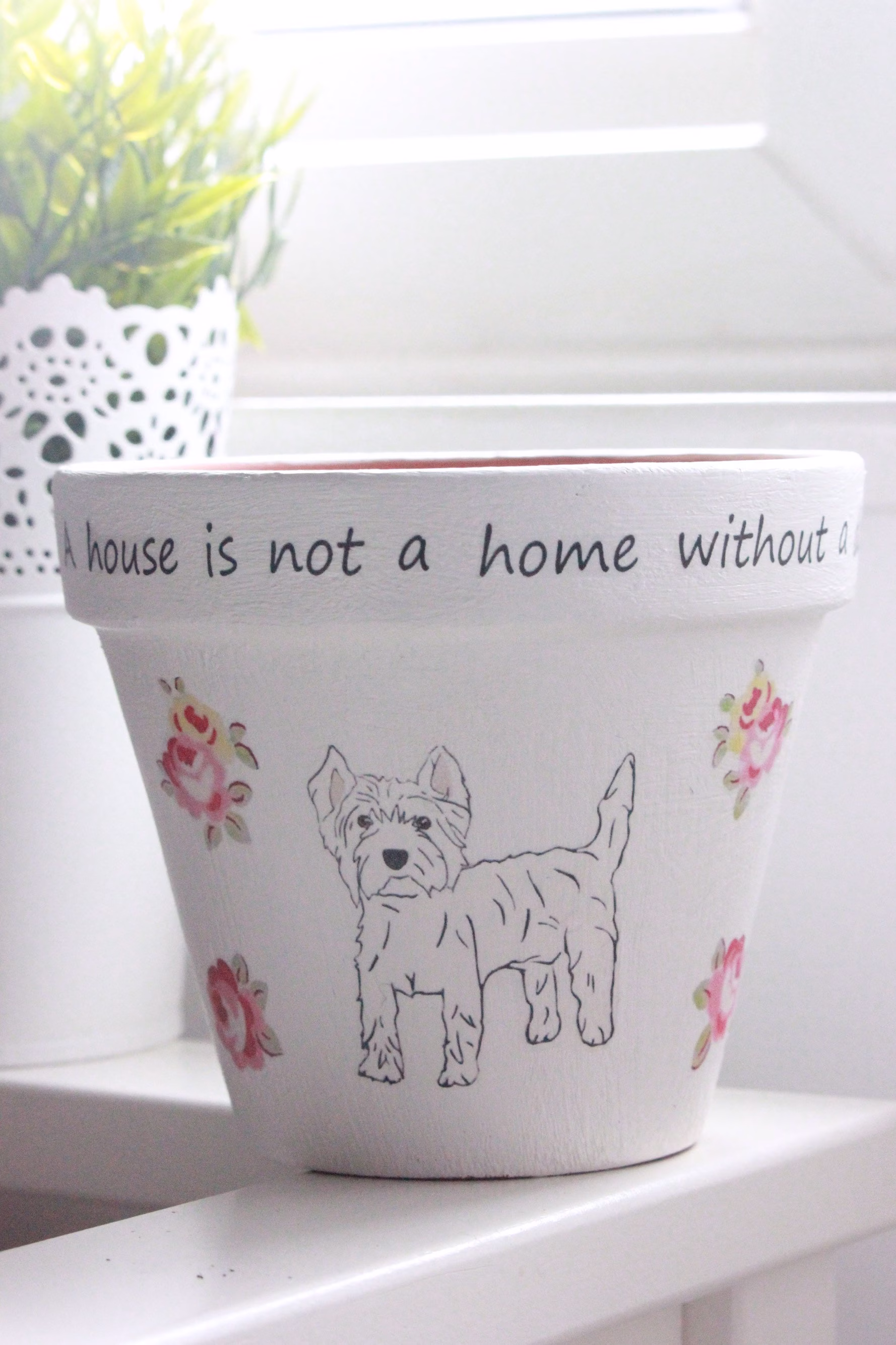 Westie Gift Plant Pot, Dog Gift, Decor, West Highland Terrier