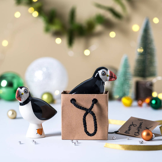 Handmade Ceramic Puffin Salt And Pepper Shakers