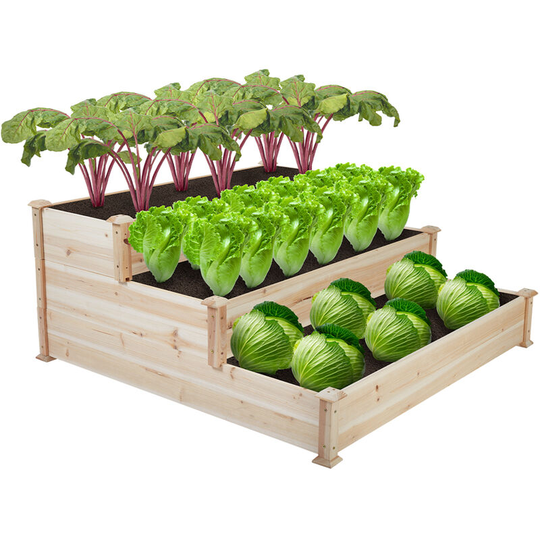 Large Corner Raised Elevated Garden Planter Bed 3 Box Kit Vegetable Flower Outdoor