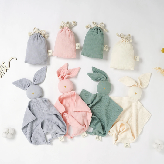 Tiny Alpaca | Organic Cotton Bunny Security Blanket 30x30cm Gender Neutral Baby Shower Gift