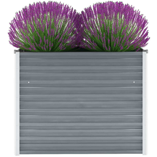 Topdeal - Garden Planter Galvanised Steel 100x40x77 cm Grey VDTD29032