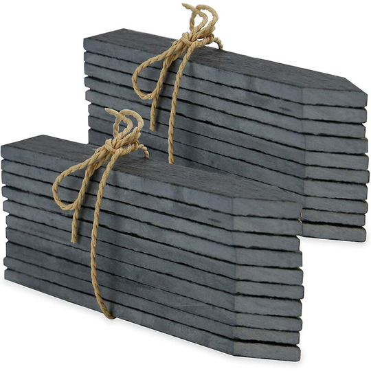 Readcly - Set of 20 Slate Garden Markers and Chalks | Garden Plant Labels | Herb Markers | Greenhouse Accessories | Garden stakes | Outdoor board