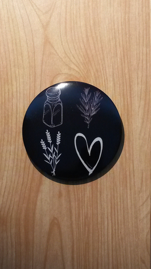 Practical Magic Badge, Salt Rosemary Lavender Love Design, Pinback Button Pin, Witch Gift, Coven Decor, Backpack Accessory, Purse Decoration