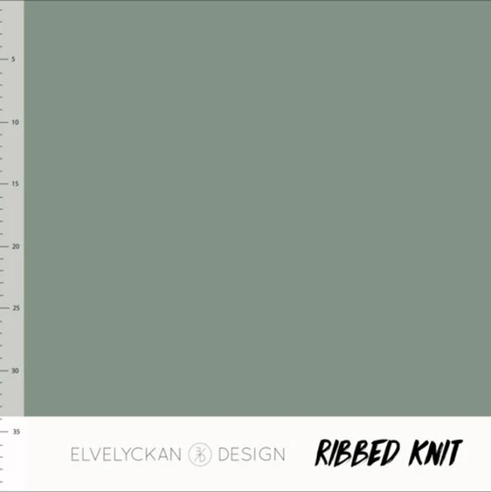 Organic Green Ribbed Knit, Elvelyckan Designs, Ribbing For Cuffs, Trim, Binding, Gots Certified