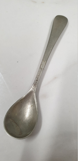 Antique Simple Silver Plate Salt Spoon