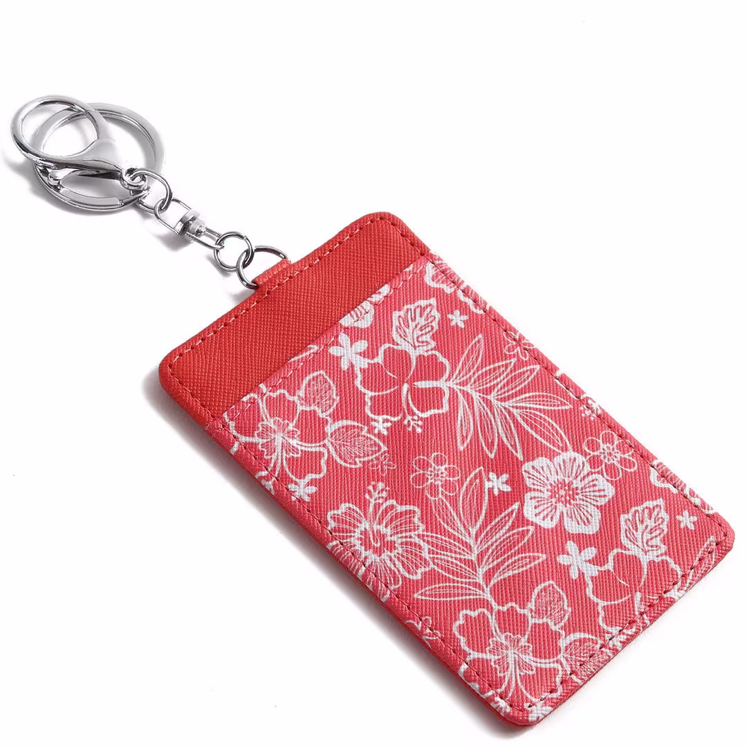 Card Case April Hibiscus Blossom Red